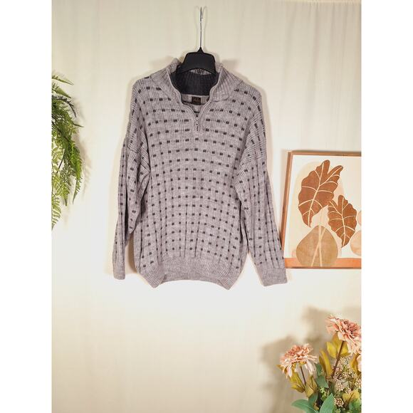 ML Kessler Men's Alpaca Wool 1/3" Zip Sweater XL - Picture 1 of 5